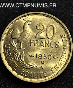 20 FRANCS GEORGES GUIRAUD 1950 B 3 PLUMES 