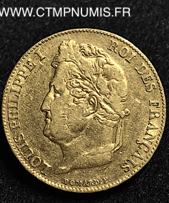 20 FRANCS OR LOUIS PHILIPPE I° 1839 W LILLE