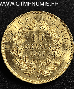  10 FRANCS OR NAPOLEON III 1857 A PARIS