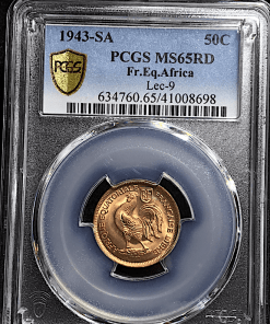 A.E.F 50 CENTIMES 1943 PCGS 65 