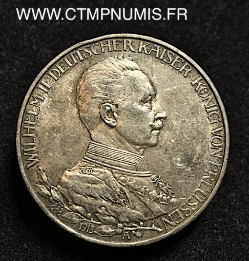 ALLEMAGNE PRUSSE 3 MARK GUILLAUME II 1913 A