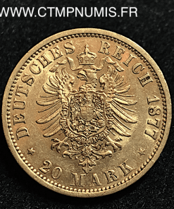 ALLEMAGNE HAMBOURG 20 MARK OR 1877