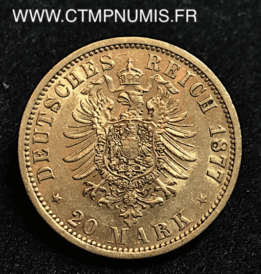 ALLEMAGNE HAMBOURG 20 MARK OR 1877