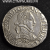 HENRI III FRANC ARGENT AU COL PLAT 1584 K BORDEAUX