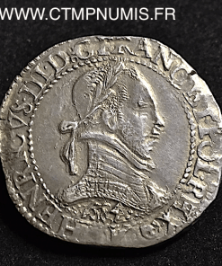 HENRI III FRANC ARGENT AU COL PLAT 1584 K BORDEAUX