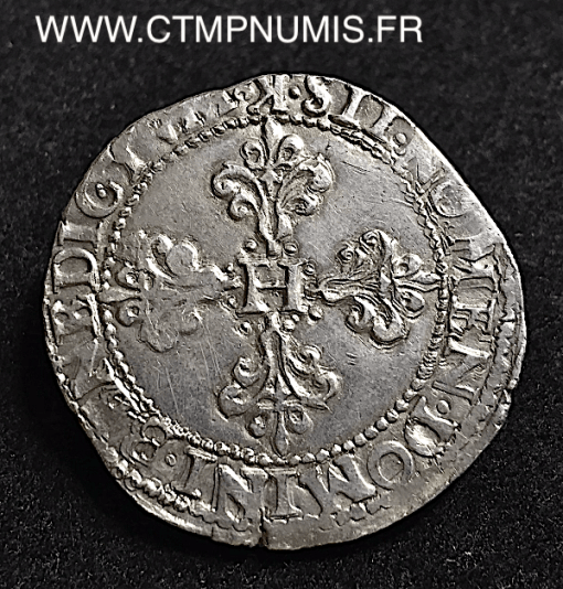 HENRI III FRANC ARGENT COL PLAT 1584 BORDEAUX