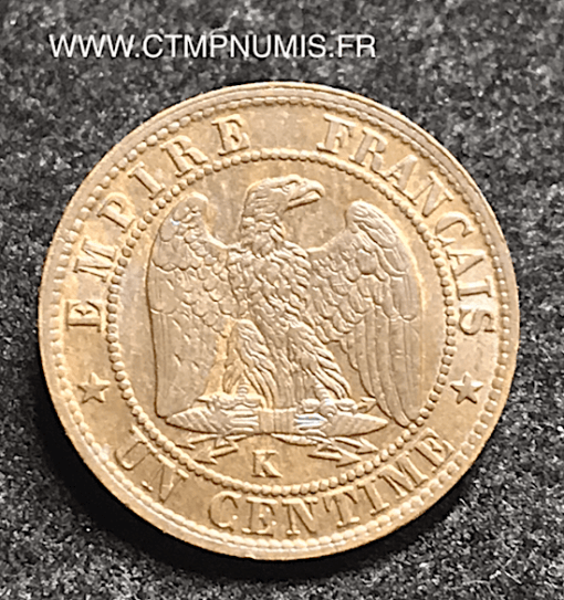 1 CENTIME NAPOLEON III TETE LAUREE 1862 K BORDEAUX SUP