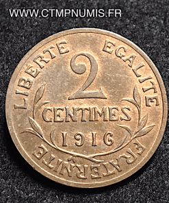 2 CENTIMES DANIEL DUPUIS 1916 SUP