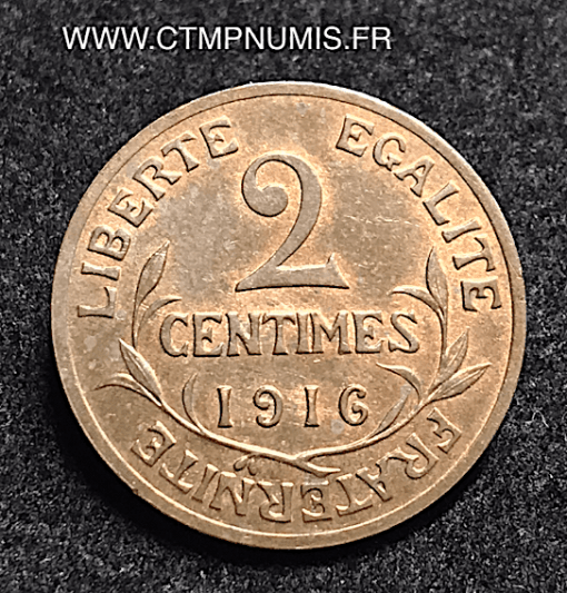 2 CENTIMES DANIEL DUPUIS 1916 SUP