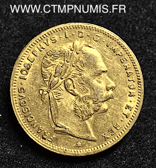 AUTRICHE 20 FRANCS 8 FLORIN OR 1888