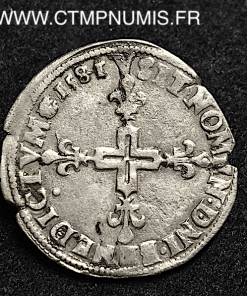 HENRI III DOUBLE SOL PARISIS ARGENT 1581 PARIS