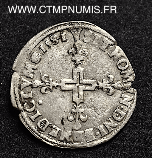 HENRI III DOUBLE SOL PARISIS ARGENT 1581 PARIS