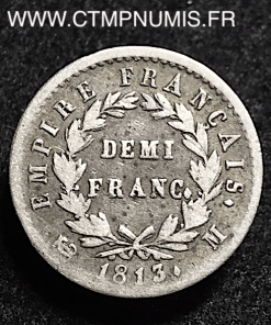 DEMI FRANC NAPOLEON I° 1813 M TOULOUSE