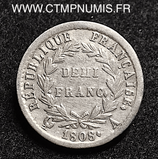 DEMI FRANC NAPOLEON REPUBLIQUE 1808 PARIS