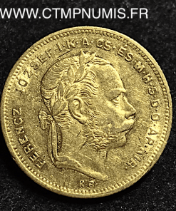 HONGRIE 20 FRANCS 8 FORINT OR 1872 KB