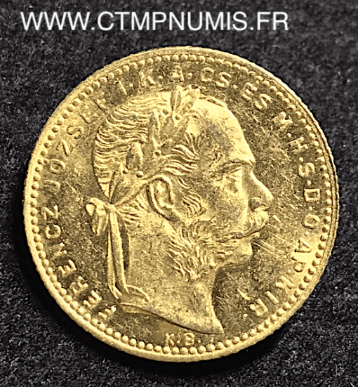 HONGRIE 20 FRANCS 8 FORINT OR 1880 KB