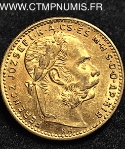 HONGRIE 20 FRANCS 8 FORINT OR 1888 KB