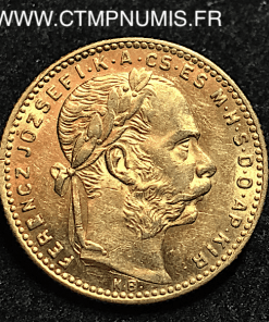 HONGRIE 20 FRANCS 8 FORINT OR 1889 KB