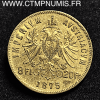 AUTRICHE 20 FRANCS 8 FLORIN OR 1975