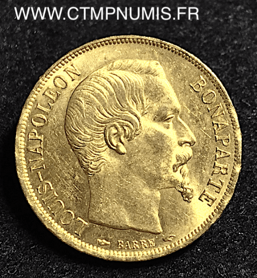 20 FRANCS OR NAPOLEON BONAPARTE 1852 PARIS