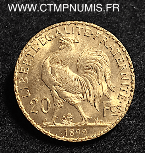 20 FRANCS OR COQ 1899 SUP+