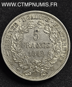 5 FRANCS ARGENT CERES 1849 A MAIN ET MAIN