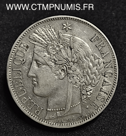 5 FRANCS ARGENT CERES 1849 A MAIN ET MAIN