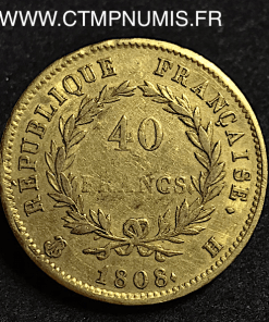 40 FRANCS OR NAPOLEON 1808 H LA ROCHELLE