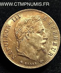 5 FRANCS OR NAPOLEON TETE LAUREE 1866 PARIS