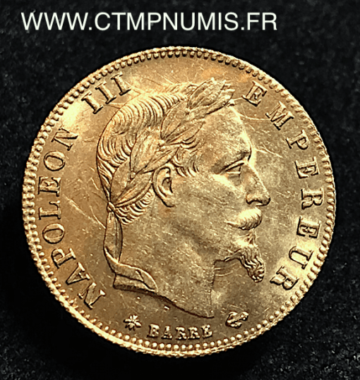 5 FRANCS OR NAPOLEON TETE LAUREE 1866 PARIS