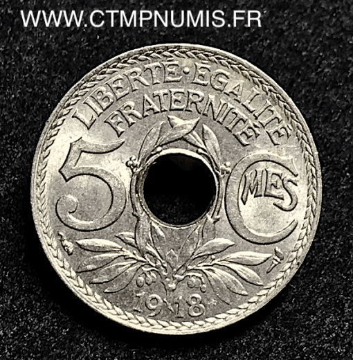 5 CENTIMES LINDAUER GRAND MODULE 1918 SUP