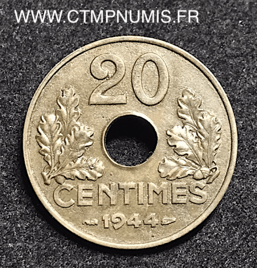 20 CENTIMES FER ETAT FRANCAIS 1944 TTB