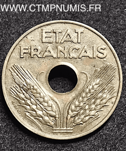 20 CENTIMES FER ETAT FRANCAIS 1944 TTB