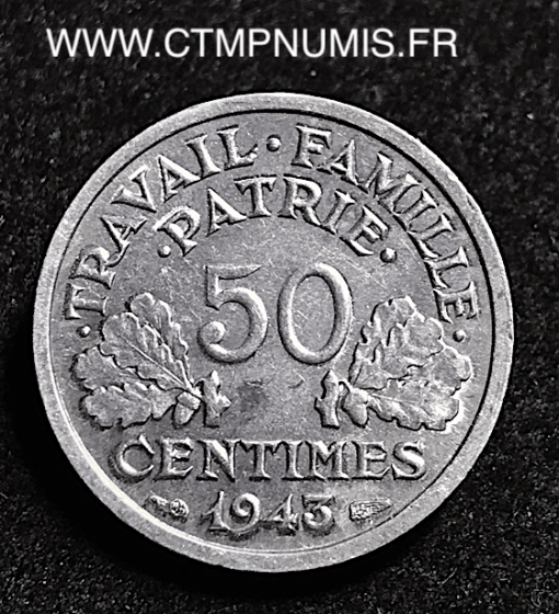 50 CENTIMES FRANCISQUE 1943 B BEAUMONT