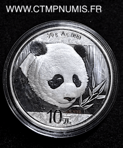 CHINE 10 YUAN 30 GR ARGENT FIN PANDA 2018