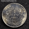 1 FRANC ARGENT NAPOLEON III  1860 A PARIS