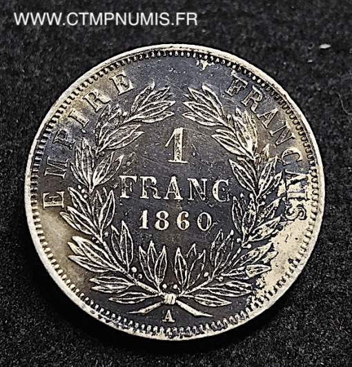 1 FRANC ARGENT NAPOLEON III  1860 A PARIS