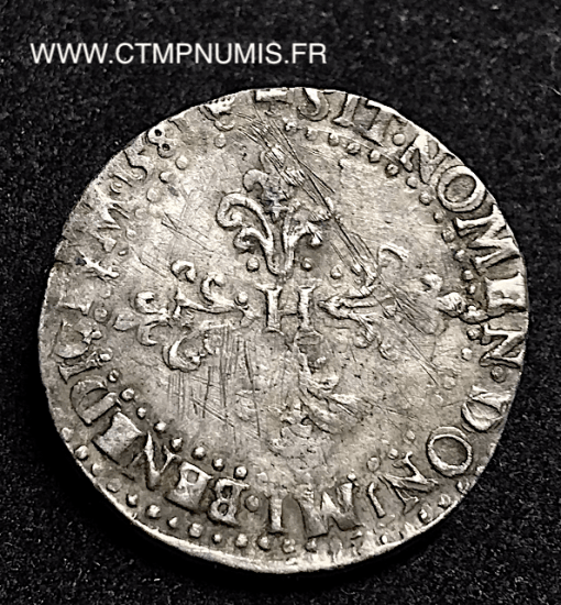 HENRI III 1/2 FRANC AU COL PLAT 1581 I LIMOGES