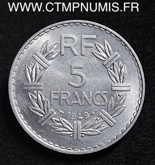 5 FRANCS LAVRILLIER ALUMINIUM 1949 SPL
