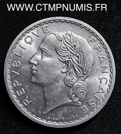 5 FRANCS LAVRILLIER ALUMINIUM 1949 SPL