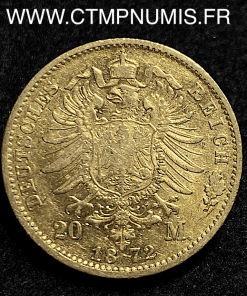 ALLEMAGNE BADEN 20 MARK OR FREDERICK 1872