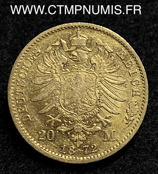 ALLEMAGNE BADEN 20 MARK OR FREDERICK 1872