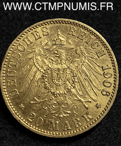 ALLEMAGNE HESSE 20 MARK OR 1906 A SUP