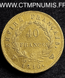 40 FRANCS OR NAPOLEON EMPIRE 1810 W LILLE