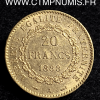 20 FRANCS OR GENIE III° REPUBLIQUE 1888 PARIS