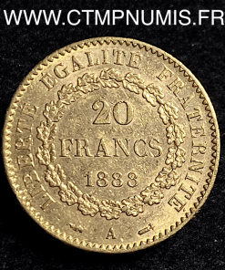 20 FRANCS OR GENIE III° REPUBLIQUE 1888 PARIS