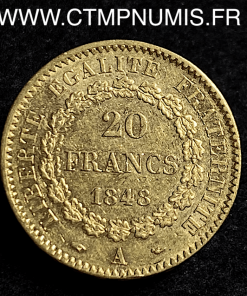 20 FRANCS OR GENIE II° REPUBLIQUE 1848 A PARIS