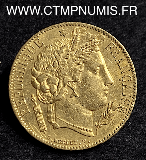 20 FRANCS OR CERES 1850 PARIS OREILLE HAUTE