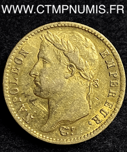 20 FRANCS OR NAPOLEON I° EMPIRE 1812 W LILLE