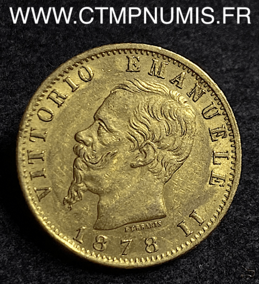 ITALIE 20 LIRE OR VICTOR EMMANUEL II 1878 R ROME